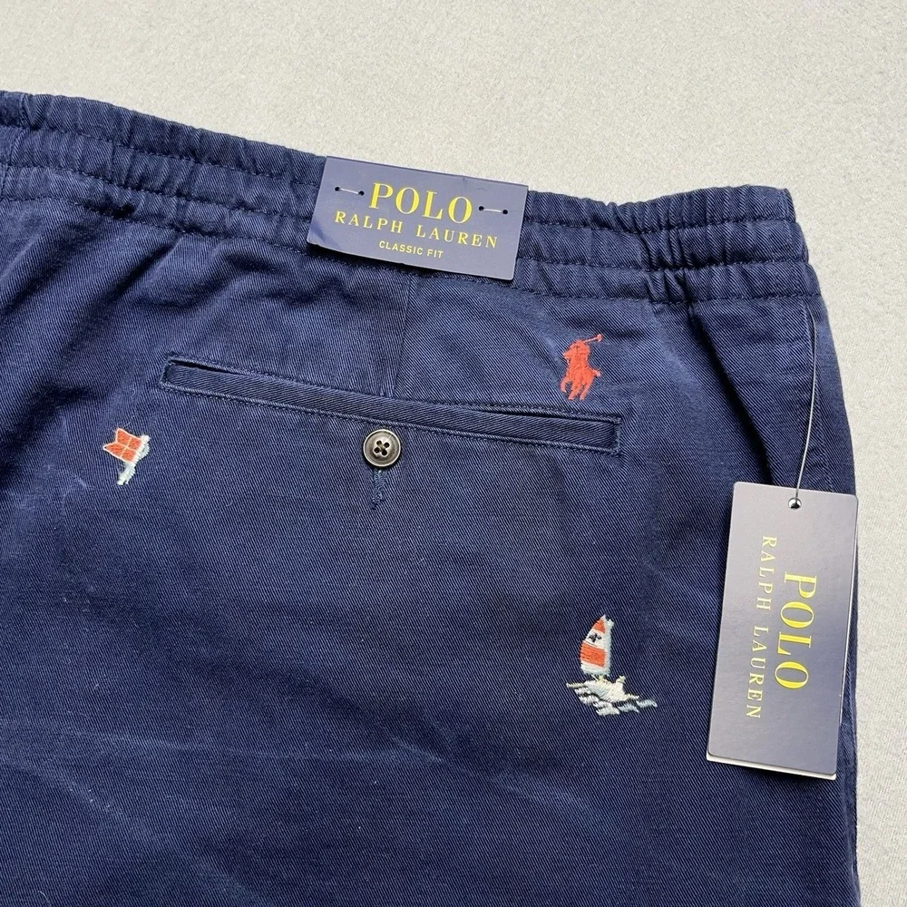 New Polo Ralph Lauren Pants Classic Navy‎ Blue Heritage Preppy  Pony Logo 3LT